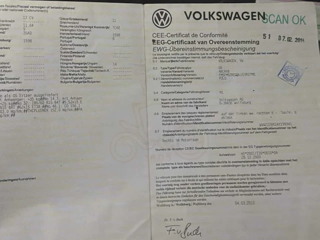 2010 volkswagen polo dieselauto – 2010 – 118.000 km – euro 5 - afbeelding 10 van  18
