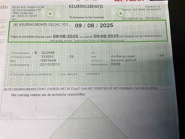 2010 weymar 2/2000wm aanhangwagen - afbeelding 13 van  16