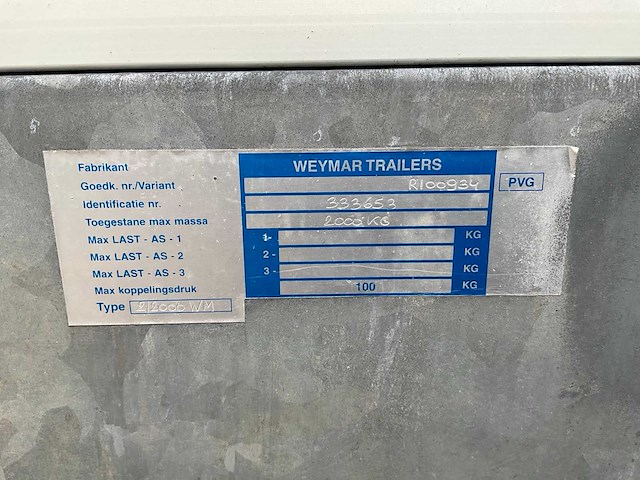 2010 weymar 2/2000wm aanhangwagen - afbeelding 8 van  16