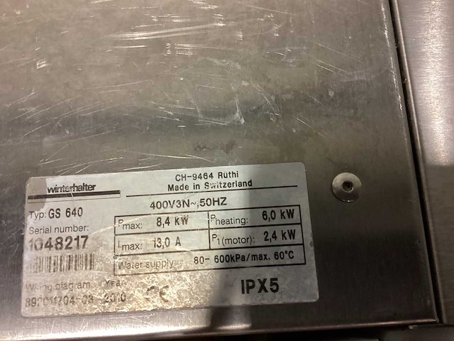 2010 winterhalter gs640 korvenvaatwasmachine - afbeelding 5 van  8