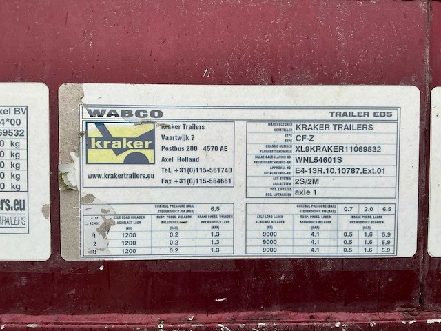 2011 - kraker trailers - walking floor - afbeelding 9 van  16