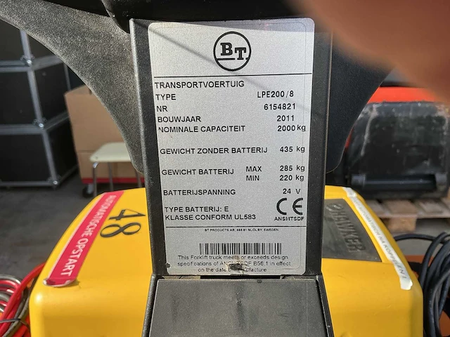 2011 bt lpe 200/8 elektrische stapelaar - afbeelding 6 van  8