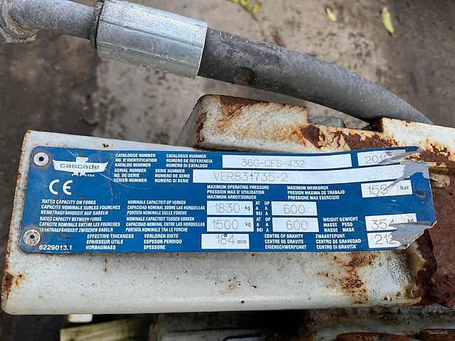 2011 cascade 36g-cfs-432 hydraulische vorkenklem (ver831735-2) - afbeelding 6 van  6