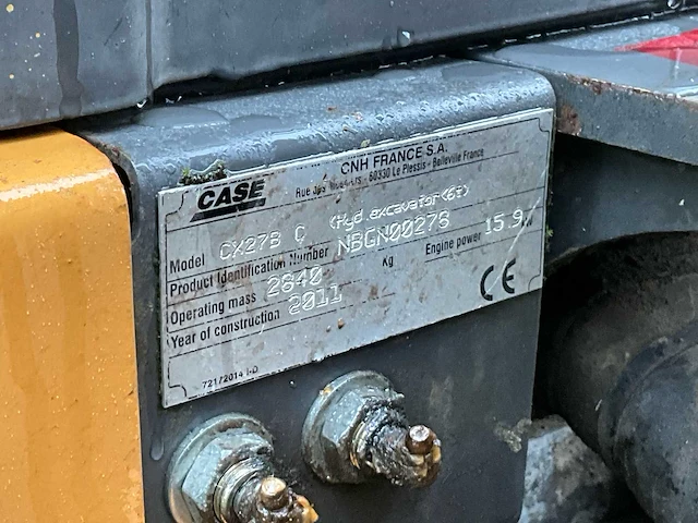 2011 case cx 27 bc rupsgraafmachine - afbeelding 50 van  62