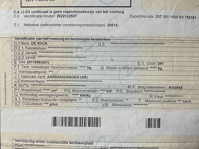 2011 de ryck r20t aanhangwagen - afbeelding 10 van  27