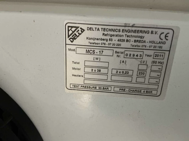 2011 delta technics engineering mcs-17 koelcel - afbeelding 5 van  8