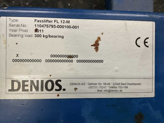 2011 denios fasslifter fl12-m vatenheffer - afbeelding 6 van  6