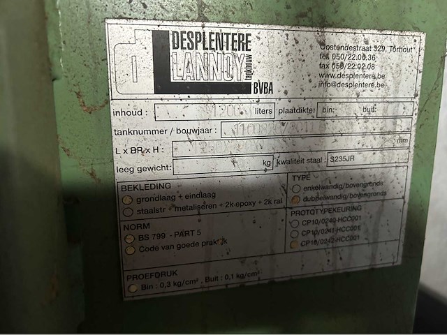 2011 desplentere lannoy mazouttank met tankpistool - afbeelding 4 van  4