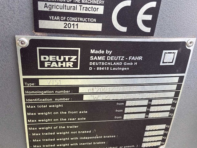 2011 deutz-fahr agrotron ttv 630 landbouwtractor 4wd - afbeelding 28 van  46