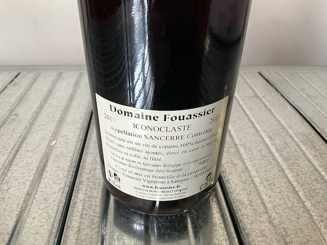 2011 domaine fouassier iconoclaste rode wijn (10x) - afbeelding 4 van  6