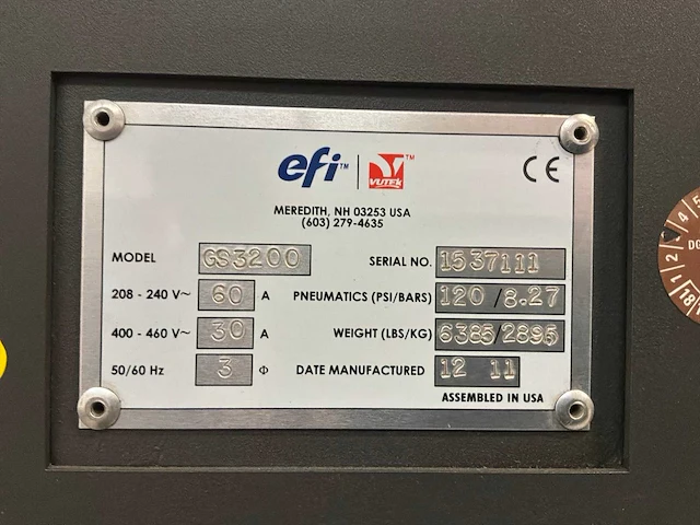 2011 efi vutek gs3200 grootformaat hybride uv printer - afbeelding 9 van  12