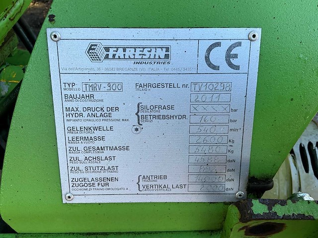 2011 faresin tmrv900 voermengwagen - afbeelding 10 van  10