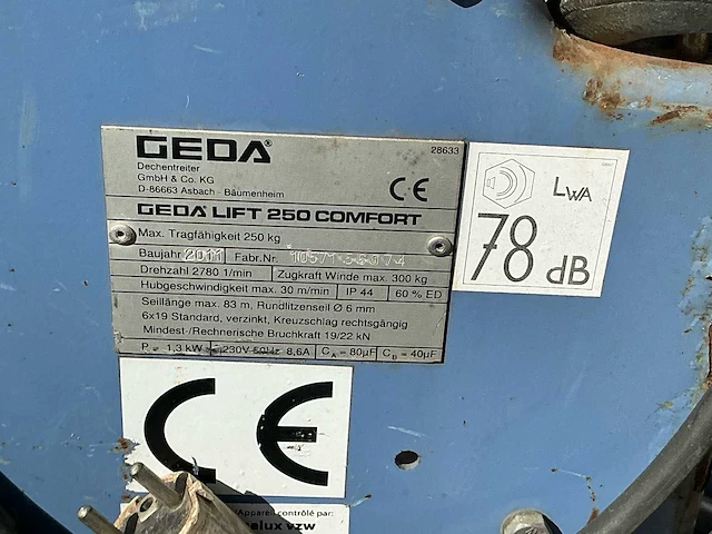 2011 geda lift 250 comfort bouwlift - afbeelding 5 van  12