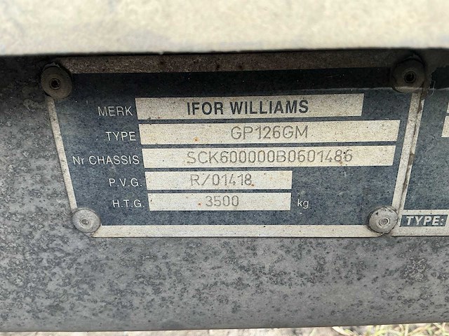 2011 i for williams gp126gm aanhangwagen machine transport - afbeelding 9 van  19