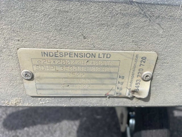 2011 indespension machinetransporter aanhangwagen - afbeelding 5 van  16