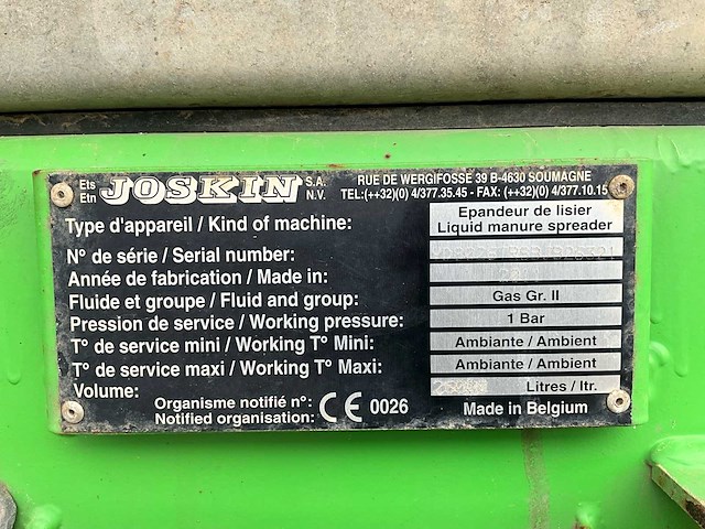 2011 joskin 16-24 trs 26000 liter slurrytank - afbeelding 36 van  42