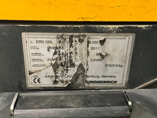2011 jungheinrich erd220 stapelaar - afbeelding 5 van  16