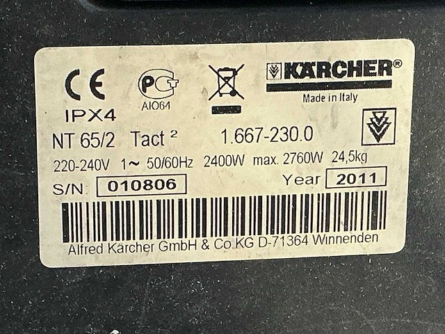 2011 kärcher professional nt 65/2 tact2 industriële stofzuiger - afbeelding 3 van  3