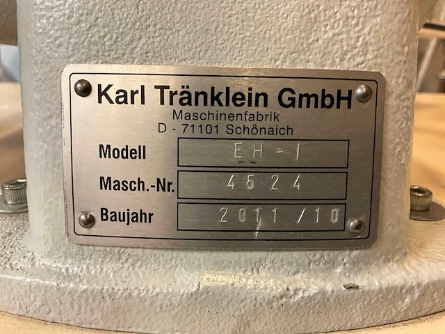 2011 karl tränklein eh-1 hoekenrondstootmachine - afbeelding 6 van  8