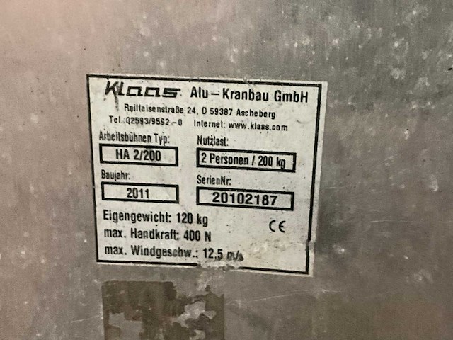 2011 klaas ha 2/200 hoogwerkbak - afbeelding 6 van  10