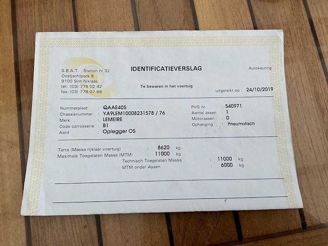 2011 lemeire lem 1100 verkoopwagen - afbeelding 59 van  72