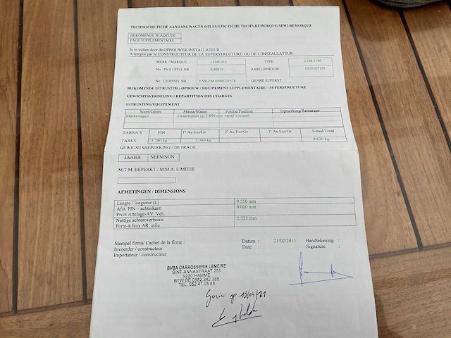 2011 lemeire lem 1100 verkoopwagen - afbeelding 62 van  72