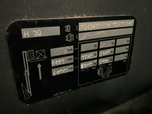 2011 linde h30t-01 vorkheftruck (68031-313) - afbeelding 3 van  9