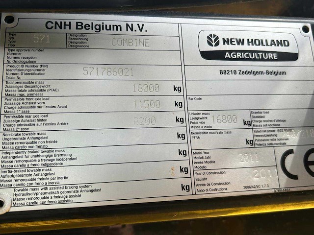 2011 new holland cx8070 combine - afbeelding 5 van  14