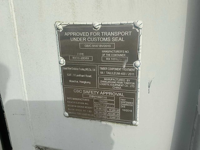 2011 rxtc-20dbx zeecontainer / werfcontainer 20 ft met metaalbewerkingsmachines - afbeelding 2 van  34