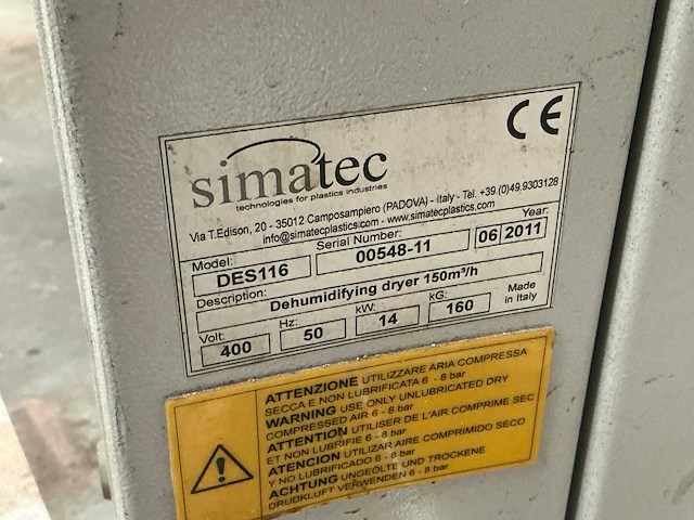 2011 simatec des116 kunststofdroger - afbeelding 3 van  3