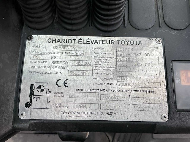 2011 toyota 02-8fdf30 vorkheftruck - afbeelding 31 van  53
