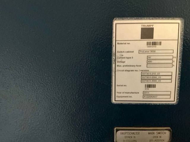 2011 trumpf trulaser 3030 lasersnijmachine - afbeelding 3 van  14