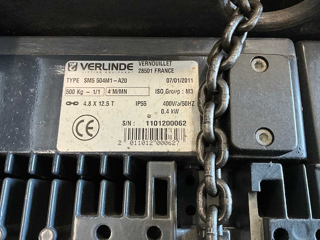 2011 verlinde sm5 50m1-a20 elektrische kettingtakel (2x) - afbeelding 2 van  3
