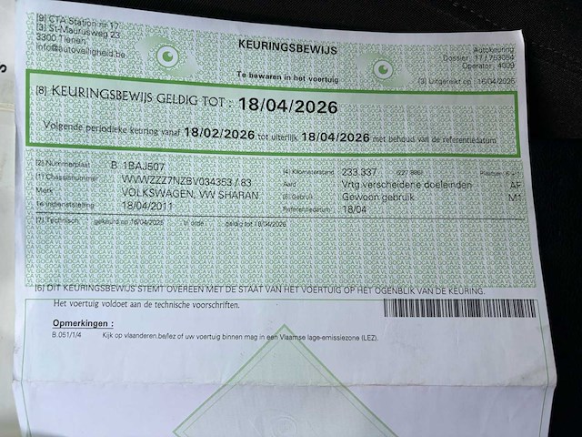 2011 volkswagen sharan personenauto - afbeelding 18 van  22