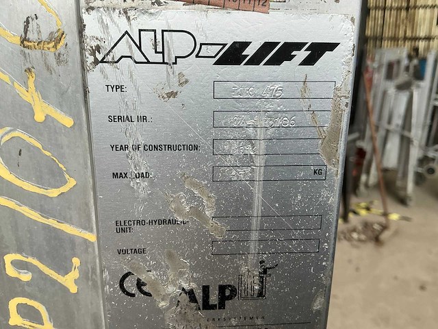 2012 alp-lift lmc 475 manuele platenlift - afbeelding 4 van  12