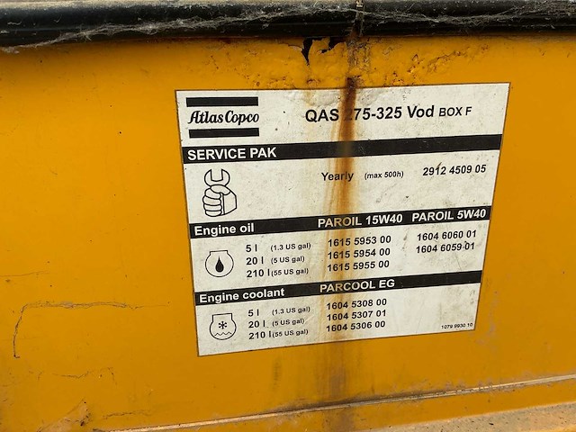 2012 atlas copco qas 325 vod box f stroomgenerator - aggregaat - afbeelding 5 van  16