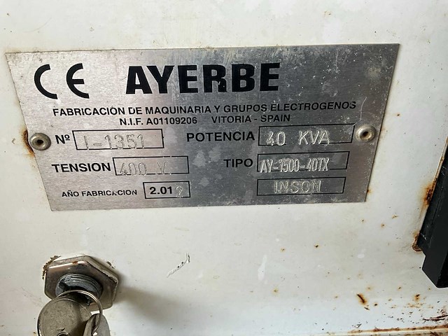 2012 ayerbe ay-1500-40tx stroomgenerator - afbeelding 4 van  14
