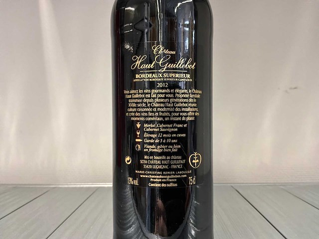 2012 château haut guillebot bordeaux supérieur rode wijn (28x) - afbeelding 4 van  6