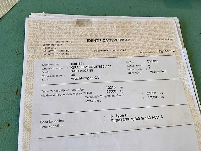 2012 daf cf vrachtwagen met containerhaaksysteem - afbeelding 24 van  35