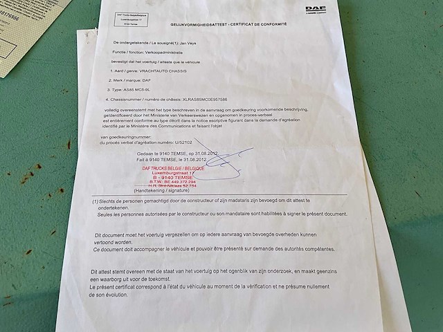 2012 daf cf vrachtwagen met containerhaaksysteem - afbeelding 26 van  35