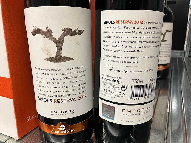 2012 empordàlia sinols reserva rode wijn (39x) - afbeelding 1 van  3