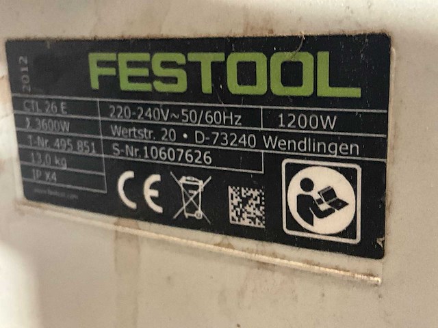 2012 festool ctl26e industriële stofzuiger - afbeelding 6 van  6