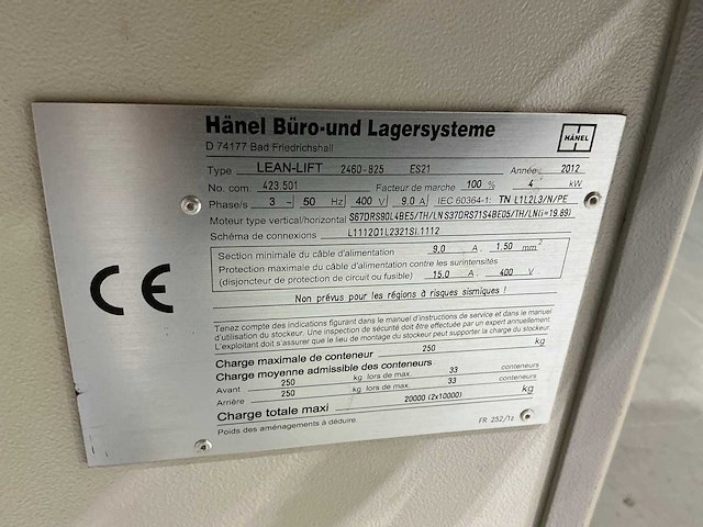 2012 hänel lean-lift es21 paternosterkast - afbeelding 2 van  11