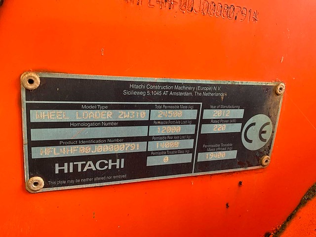 2012 hitachi zw310 wiellader - afbeelding 16 van  23
