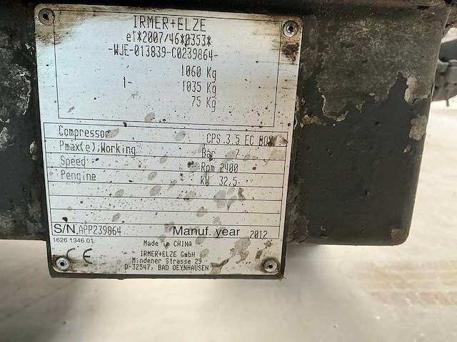 2012 irmer+elze cps3,5 getrokken luchtcompressor - afbeelding 11 van  13