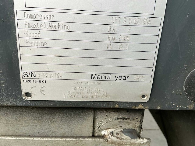 2012 irmer+elze cps3,5 getrokken luchtcompressor - afbeelding 3 van  13