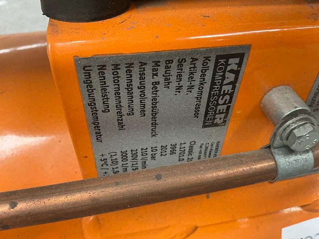 2012 kaeser classic 210/25 w luchtcompressor - afbeelding 5 van  6