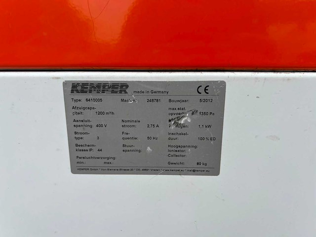 2012 kemper 6410005 lot van 2 lasafzuigsystemen (2x) - afbeelding 9 van  11