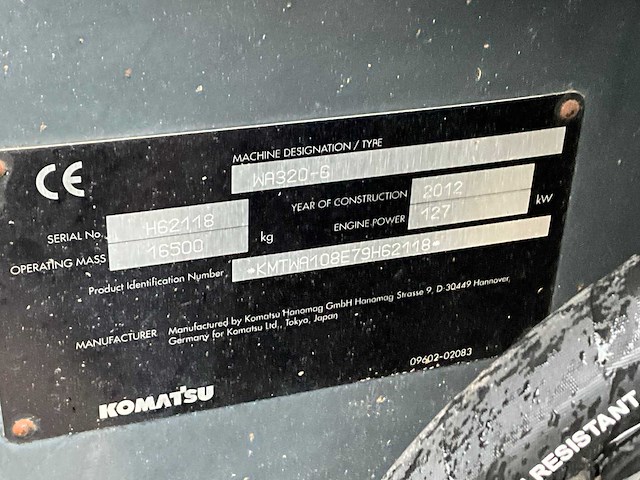 2012 komatsu wa320-6 wiellader - afbeelding 5 van  26