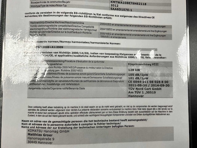 2012 komatsu wa320-6 wiellader - afbeelding 8 van  26